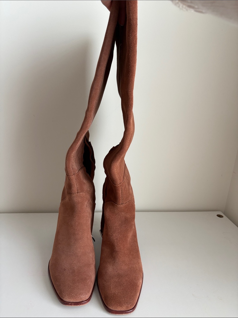 Dolce Vita Tall Suede Over‑the‑Knee Boots in Chestnut Brown - Picture 2 of 3
